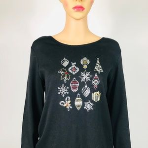 Tannenbaum Holiday Sweater Deep Black K#06